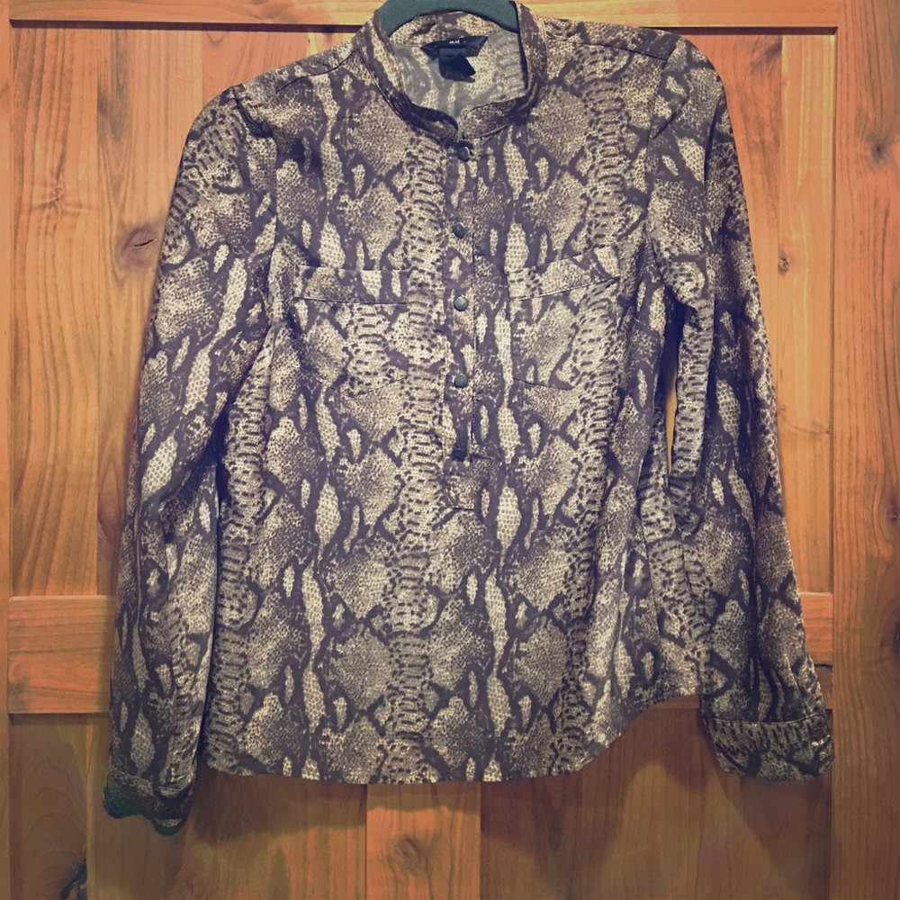 H&M snakeskin print blouse